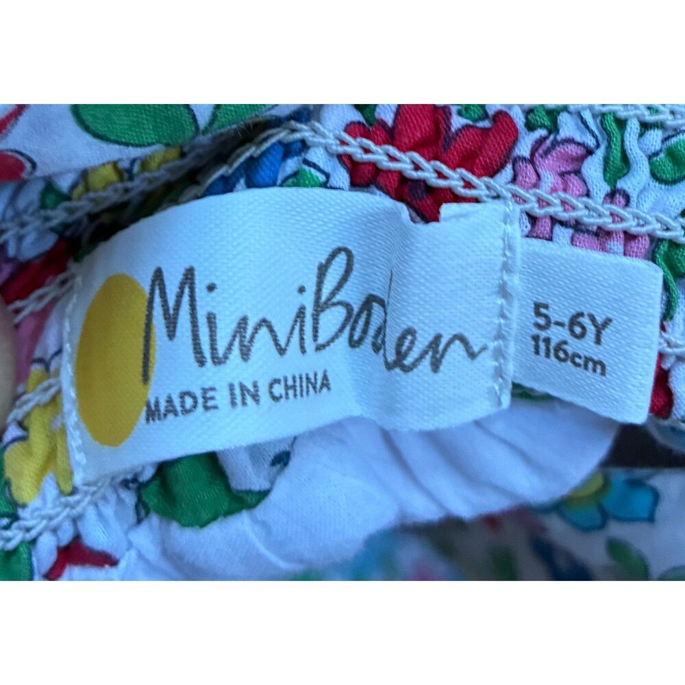 Mini Boden White Multicolor Floral Mini Dress Girls Size 5 - 6 years - Picture 3 of 7